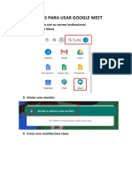 Pasos para Usar Google Meet Institucional