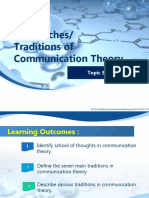 Approaches/ Traditions of Communication Theory: Topic 3