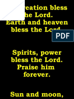 All Creation Bless The Lord. Earth and Heaven Bless The Lord