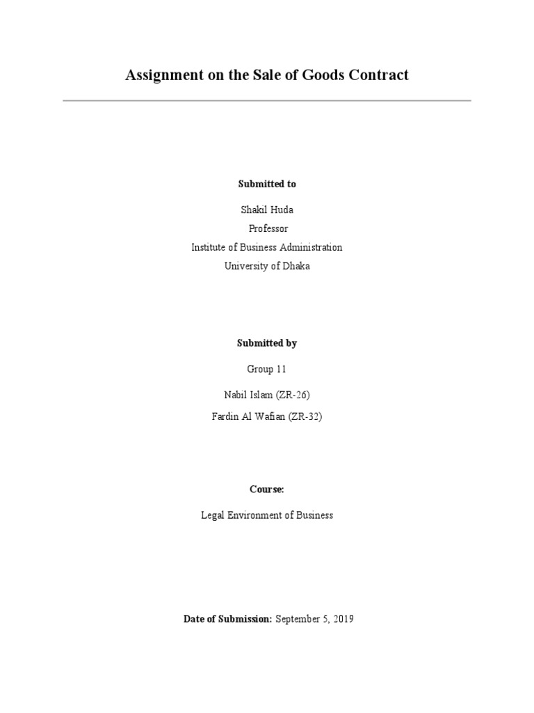 Assignment Sale of Goods PDF Letter Of Credit Prices