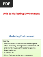 Unit 2: Marketing Environment