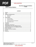 Unclassified: Operating Limits and Conditions P-50099