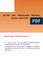 Setting and Formulating Personal Selling Objectives