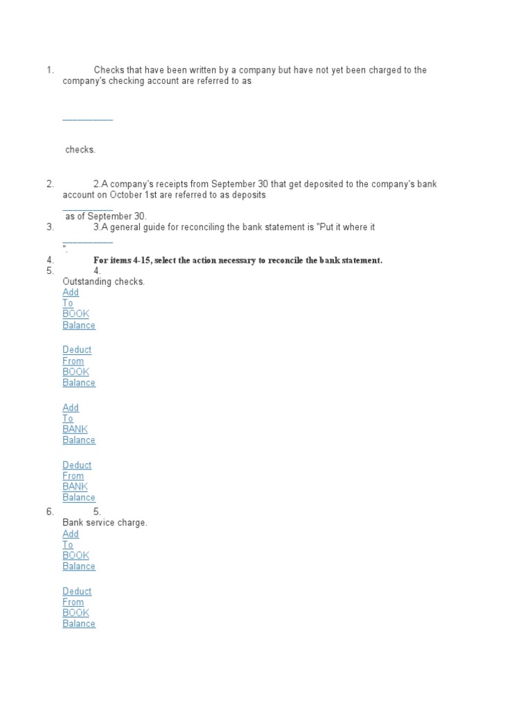 Bank Reconciliation Guide and Examples | PDF | Cheque | Deposit Account