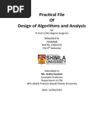 Practical File of Design of Algorithms and Analysis