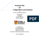 Practical File of Design of Algorithms and Analysis