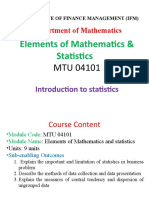 IFM Statistics Course Overview