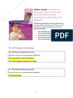 Pre-Primary in Dance: Syllabus Amends