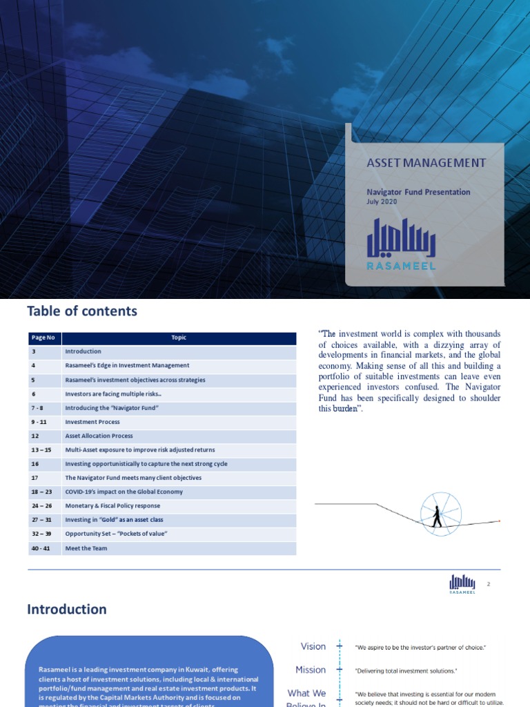 Rasameel Navigator Presentation 7.8.2020 PDF | PDF | Asset Allocation |  Investment Management