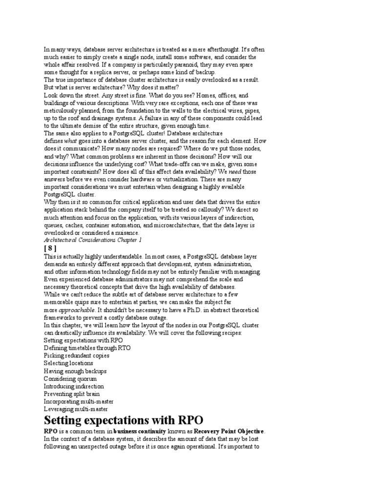 PostgreSQL Cluster Architecture Essentials | PDF | Postgre Sql | Databases