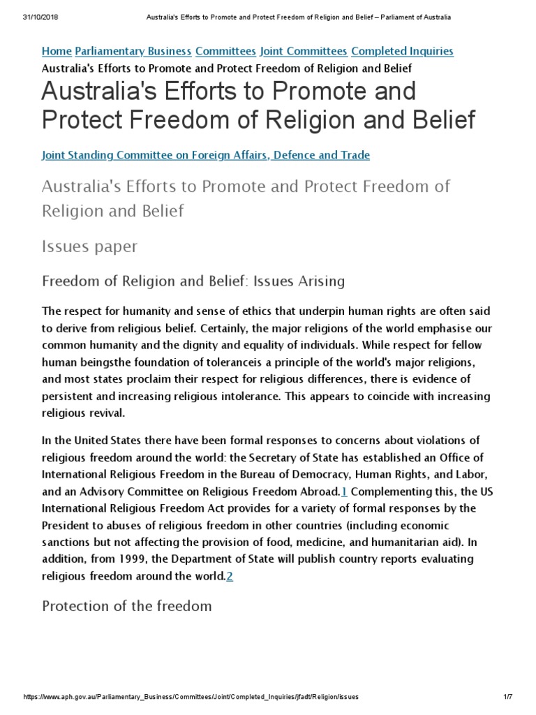 Freedom Of Religion In Australia – BKBJ