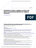 Australia Is Mostly A Religious Country, But There Is Piecemeal Protection For Religious Freedoms - Culture