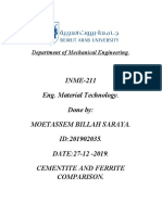 INME-211 Eng. Material Technology. Done By: Moetassem Billah Saraya. ID:201902035. DATE:27-12 - 2019. Cementite and Ferrite Comparison