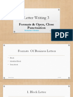 Letter Writing 3: Formats & Open, Close Punctuation