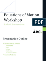 Equations of Motion Workshop: Academic Resource Center