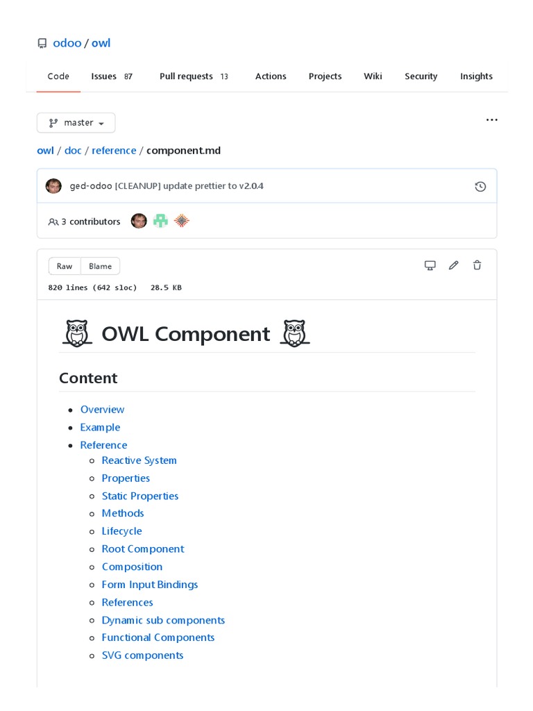 Owl - Component - MD at Master Odoo - Owl | PDF | Class (Computer ...