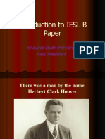 Introduction To IESL B Paper: Shavindranath Fernando Past President