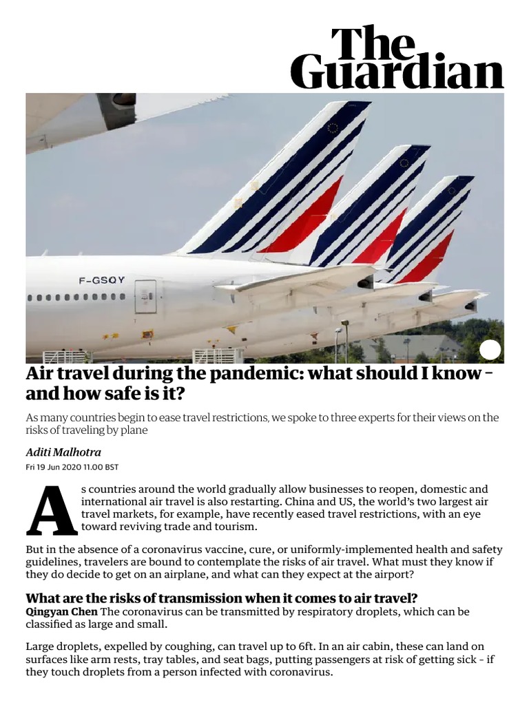 Air Travel Safety During COVID-19 | PDF | Wellness | Medical