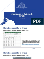 Introducere in SPSS, R, Eviews