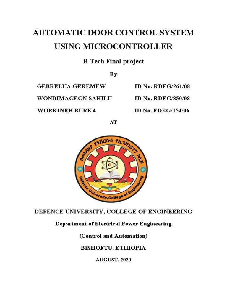 Automatic Door Control System Using Microcontroller BTech Final