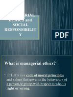 Managerial Ethics and Social Responsibilit Y