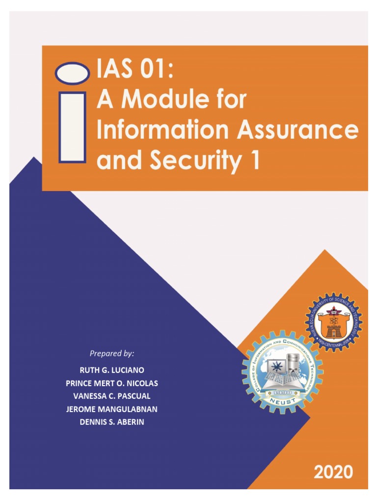 IT IAS01 Information Assurance and Security 01 EDITED BY ASC PDF | PDF ...