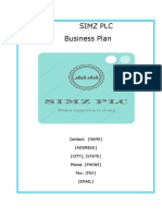 Simz PLC Business Plan: Contact: (NAME) (Address) (CITY), (STATE) Phone: (PHONE) Fax: (FAX) (Email)