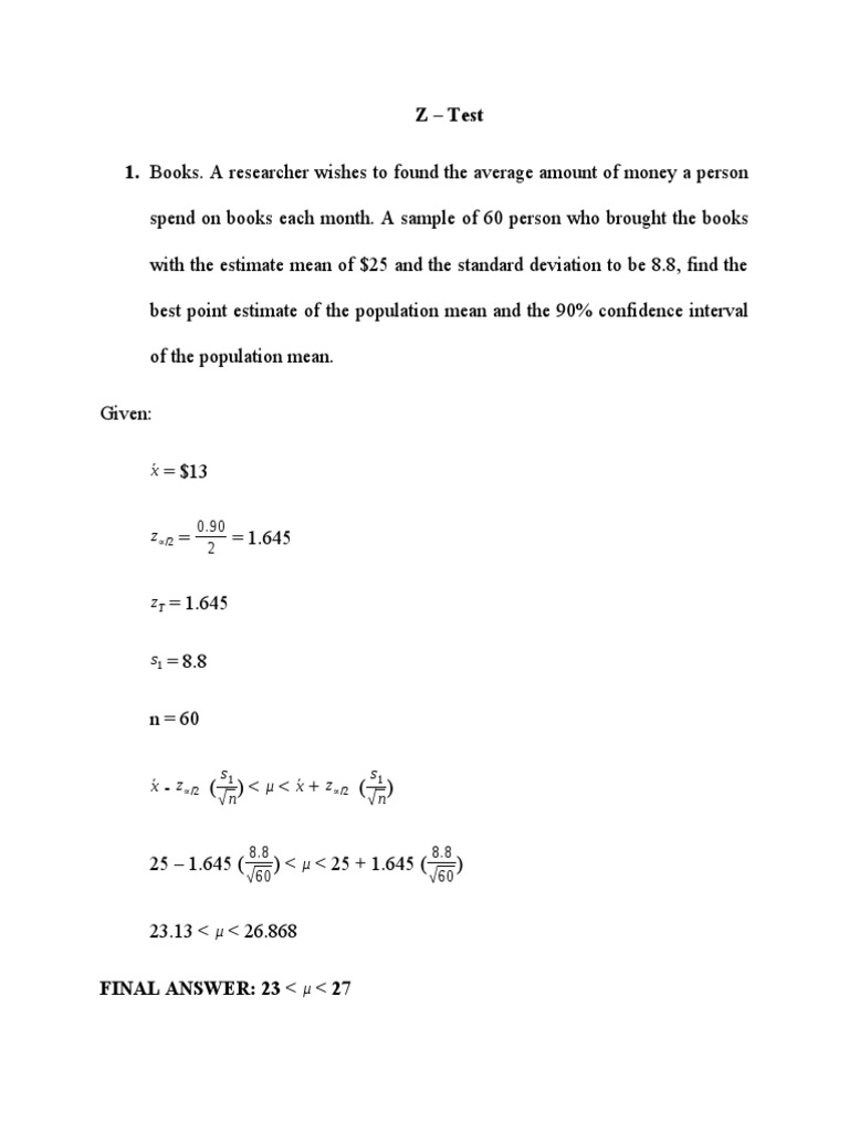 Statistical Analysis: Confidence Intervals & Tests | PDF | Confidence ...