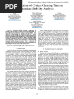 Determination of Critical Clearing Time in Transient Stability Analysis