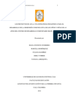 Los Proyectos Aula Pedagogica Dimension Comunicativa Centro Comunitario Siloé Anexo Guengue 2014 PDF