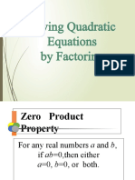 Solving Quadratic Equation by Factoring-Grade 9