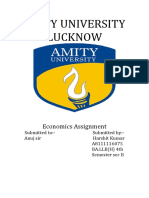 Amity University Lucknow: Economics Assignment