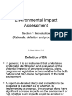 Environmental Impact Assessment: Section 1: Introduction (Rationale, Definition and Procedures)