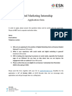 Digital Marketing Internship: Application Form