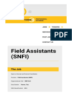 Field Assistants (SNFI) : The Job