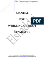 Manual FOR Whirling of Shaft Apparatus