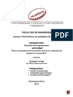 Ética y transparencia portales web entidades estado