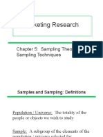 Marketing Research: Chapter 5: Sampling Theory & Sampling Techniques