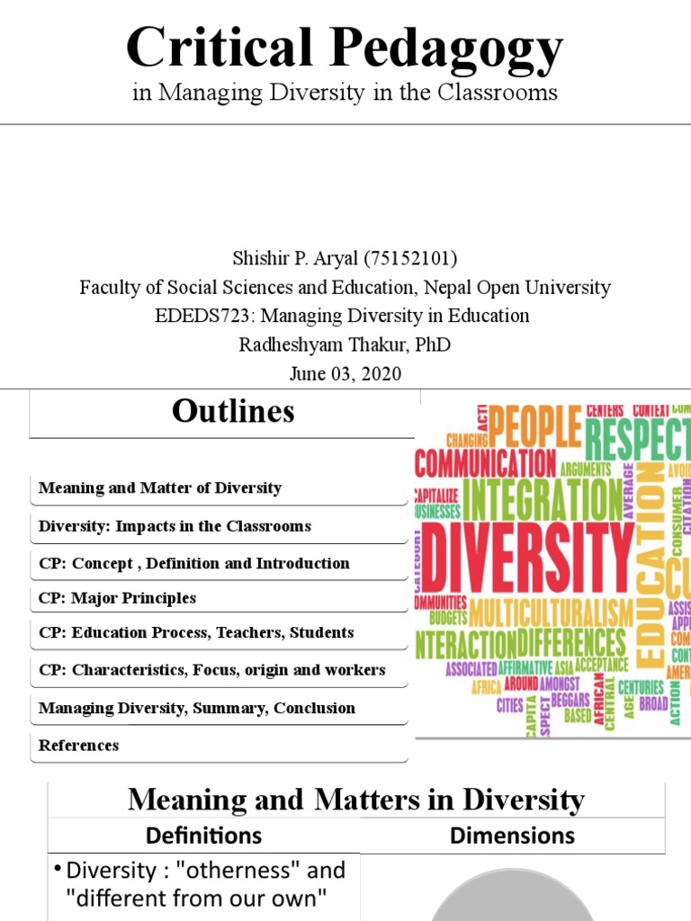 Managing Classroom Diversity with Critical Pedagogy | PDF ...