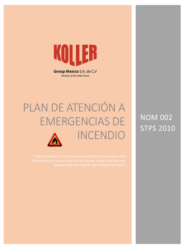 Plan de Emergencias por Incendio | PDF | Bombero | Naturaleza
