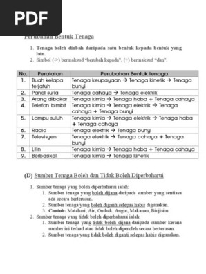Perubahan Bentuk Tenaga Pdf