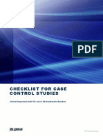 Checklist For Case Control Studies: Critical Appraisal Tools For Use in JBI Systematic Reviews
