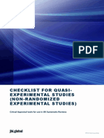 Checklist For Quasi-Experimental Studies (Non-Randomized Experimental Studies)
