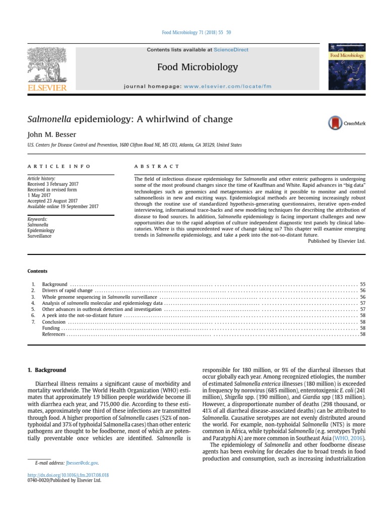 Salmonella Epidemiology A Whirlwind of Change 18 (Journal Club I) | PDF ...
