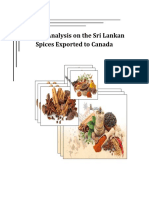 Market Analysis On The Sri Lankan Spices Exported To Canada