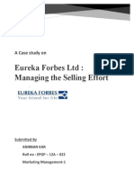 Case Study On Eureka Forbes - Managing The Selling Force PDF