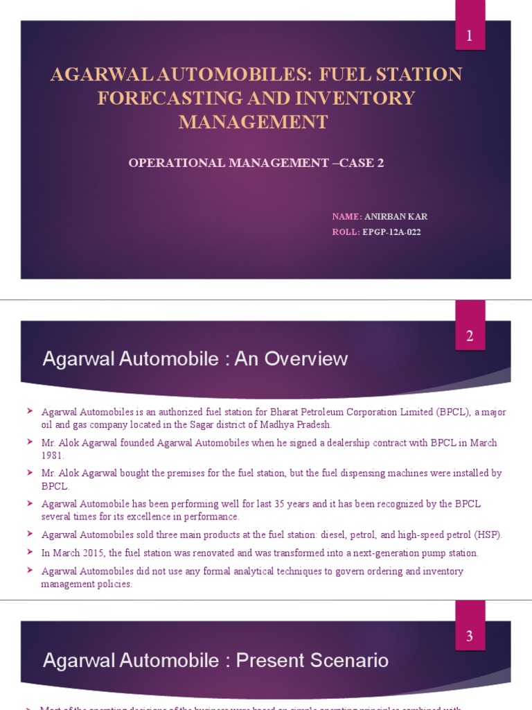 Agarwal Automobiles Fuel Station Forecasting and Inventory Management ...