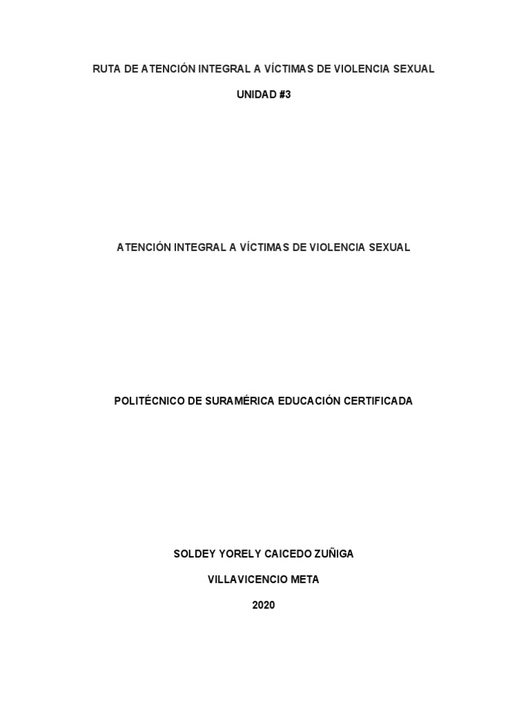 Ruta Integral para Víctimas de Violencia Sexual | PDF | Violencia ...
