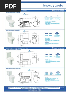Catálogo de Inodoros y Lavabos Demaco | PDF | Ingeniería de