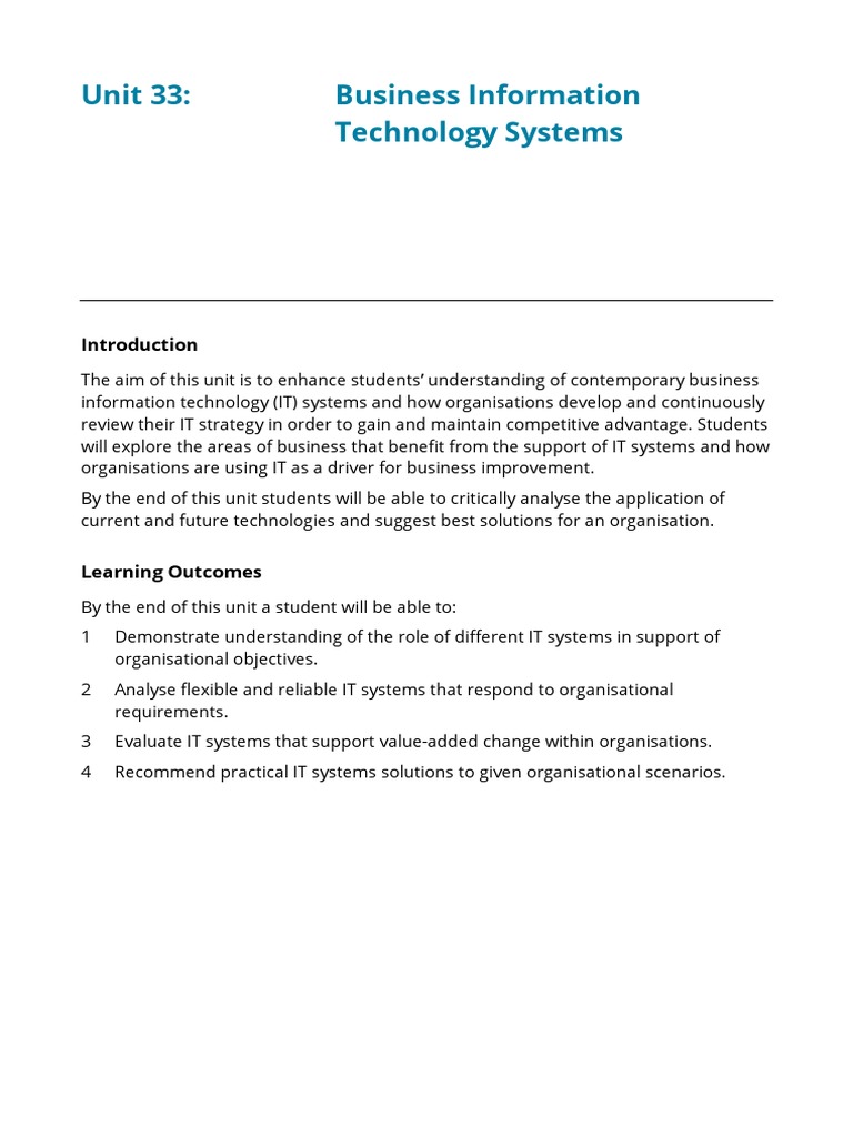 Business Information Technology Systems | PDF | System | Project Management